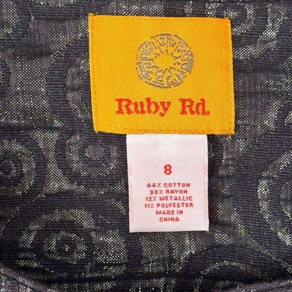 Ruby Rd. Metallic Blazer Jacket Gray Silver 3/4 Sleeve Office Evening Size 8 EUC - Picture 5 of 8